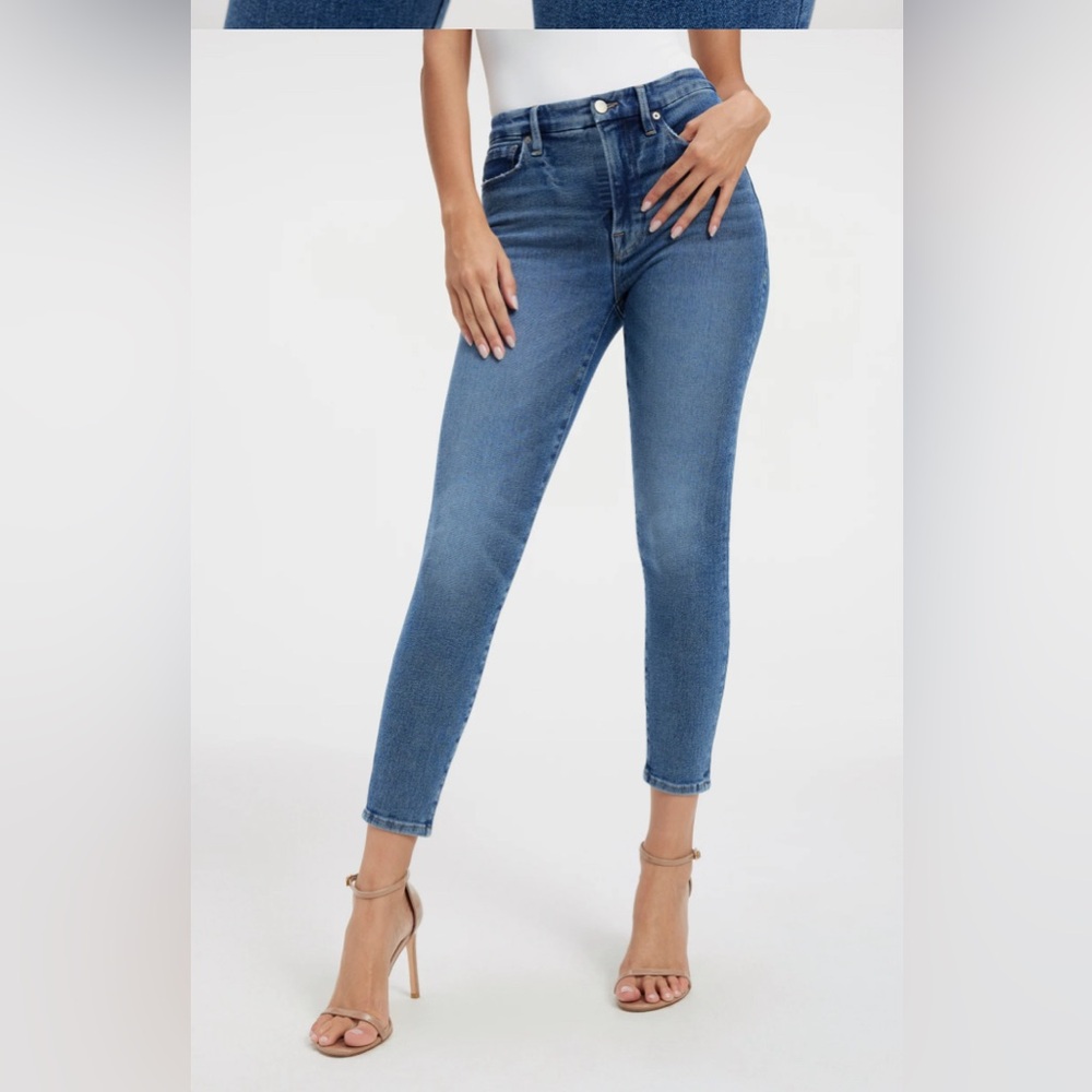 Good American Good Waist Skinny Cropped Jeans